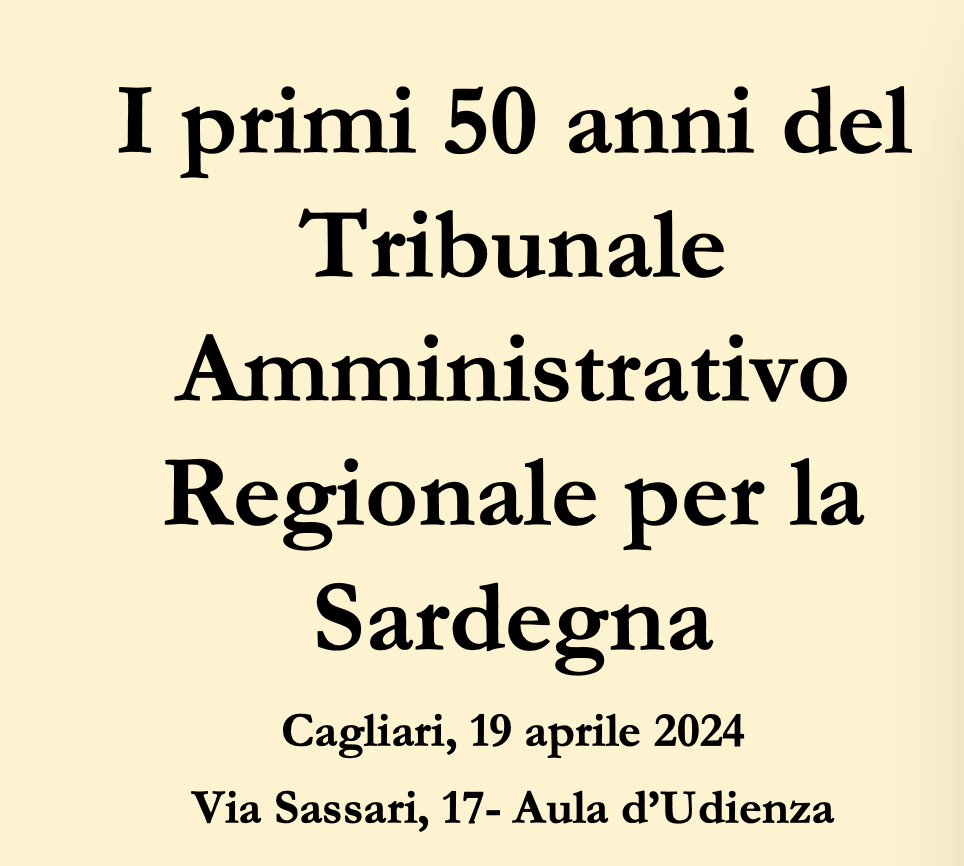 I primi 50 anni del Tar Sardegna